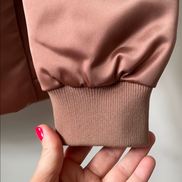 Acne Studios Rose Gold Satin Bomber Jacket